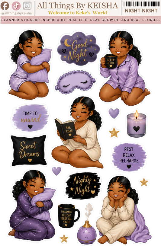 NIGHT NIGHT DECO STICKER SHEET