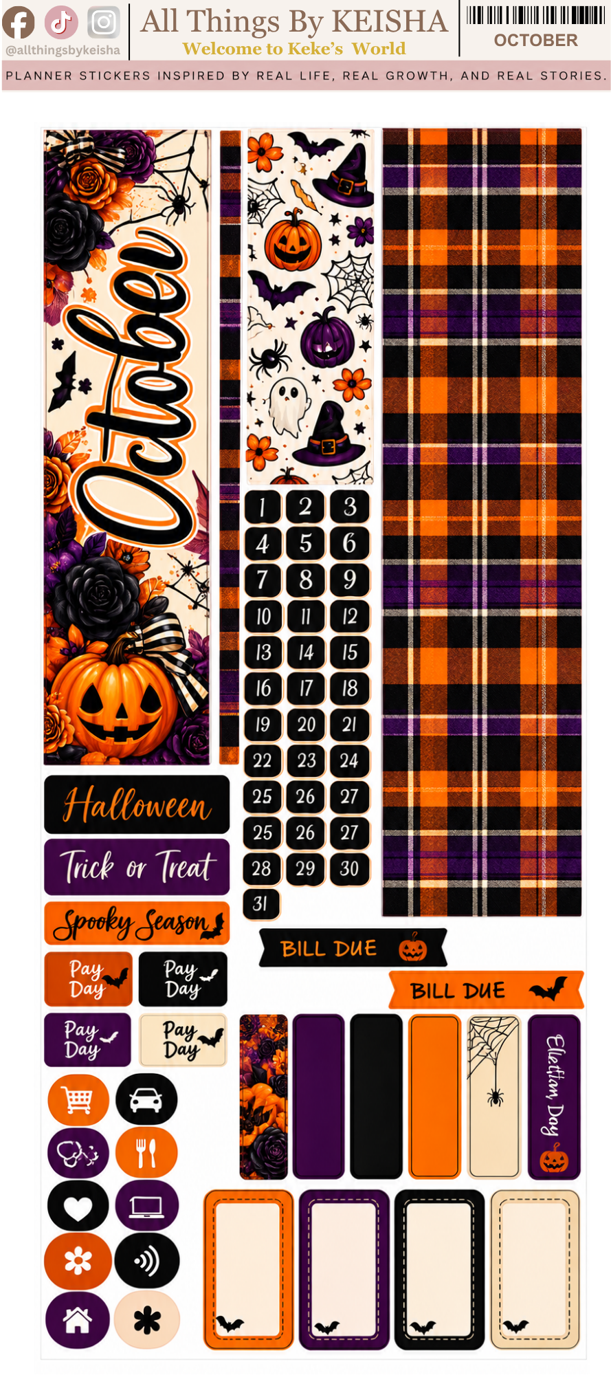 ALL THINGS BY KESHA: Planner Stickers,LLC