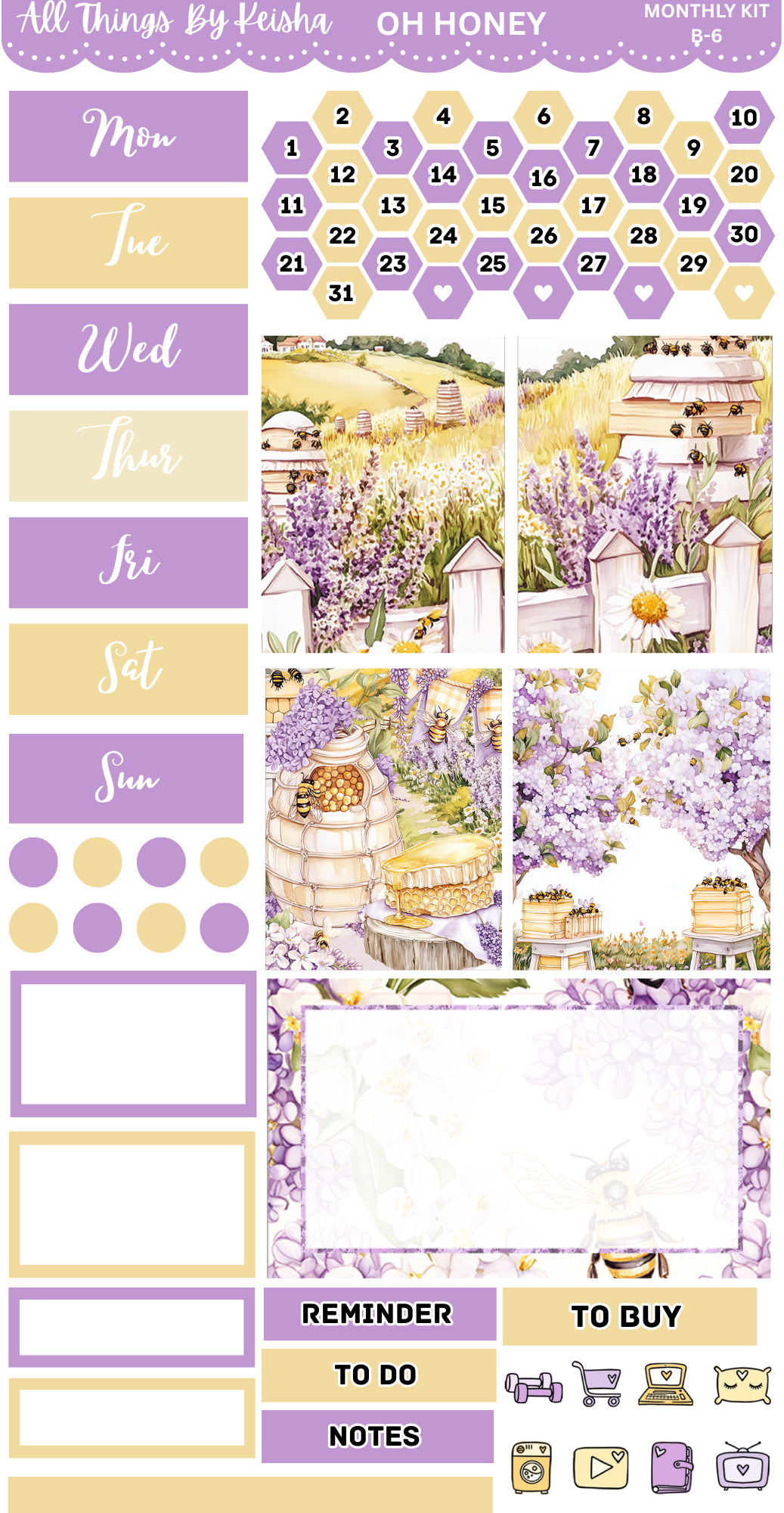 OH HONEY - B6 STICKER SHEET