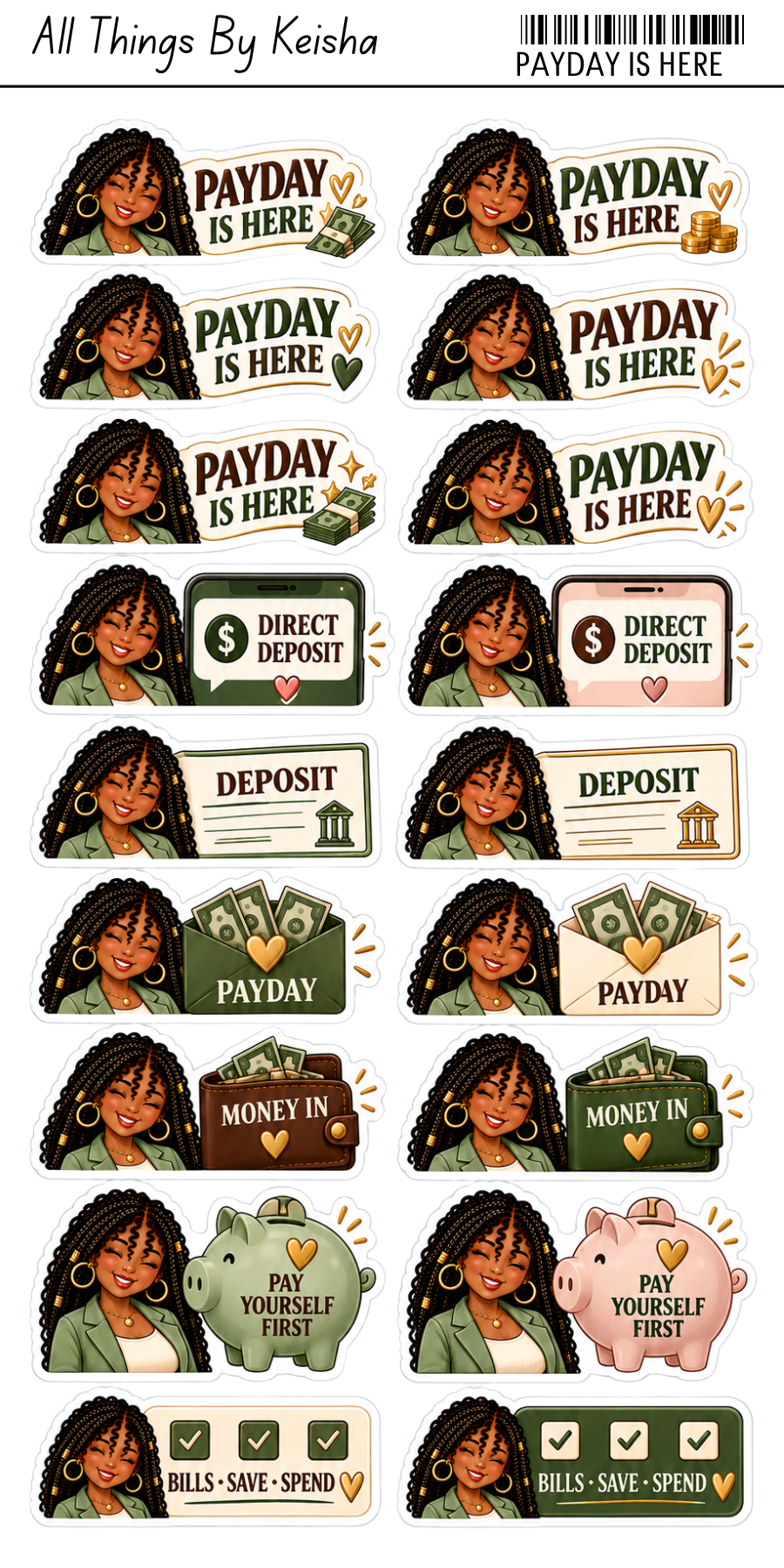 KEKE'S BUDGET STICKERS - BILLS