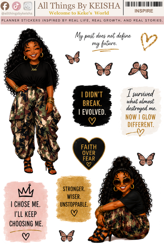 INSPIRE DAILY REMINDER ALL THINGS BY KESHA: Planner Stickers,LLC
