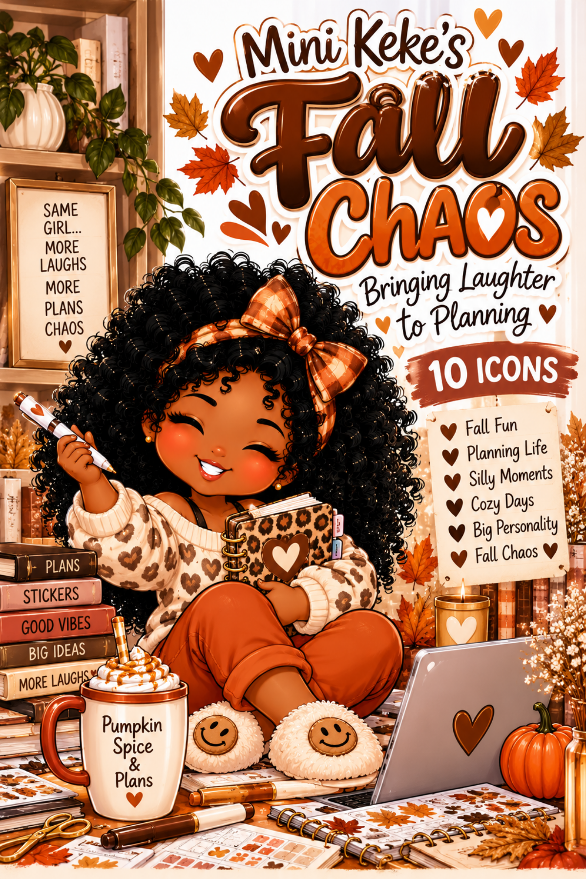 Mini Keke Fall Chaos Icons - Planner Stickers