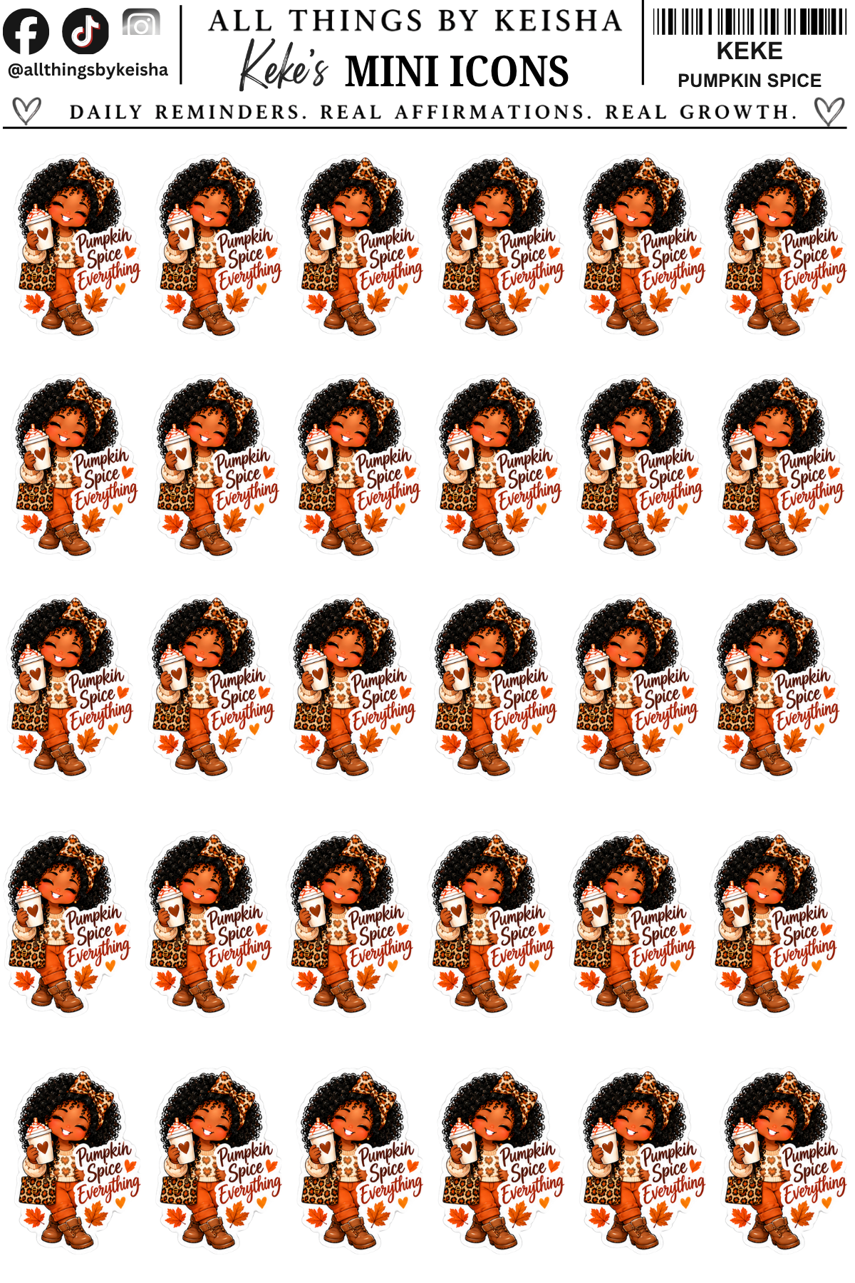 Mini Keke Fall Chaos Icons - Planner Stickers