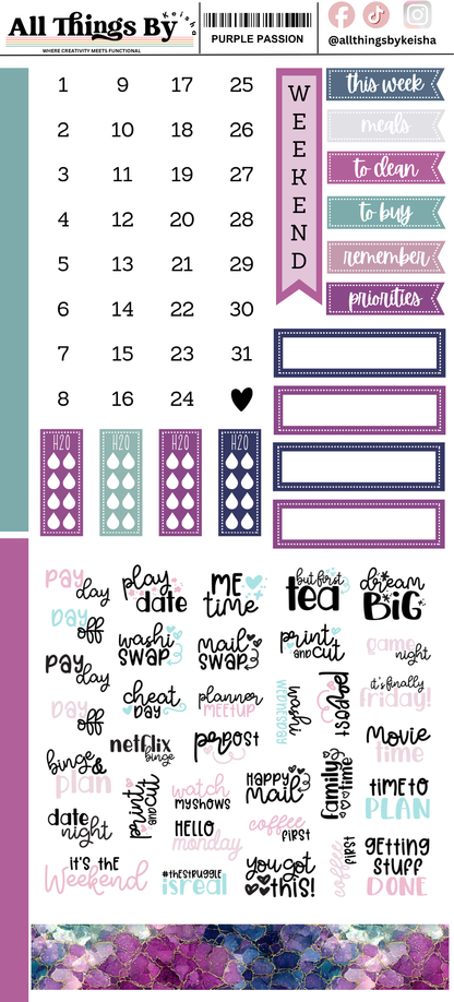 💜 PURPLE PASSION | HOBO WEEKS WEEKLY KIT 💜