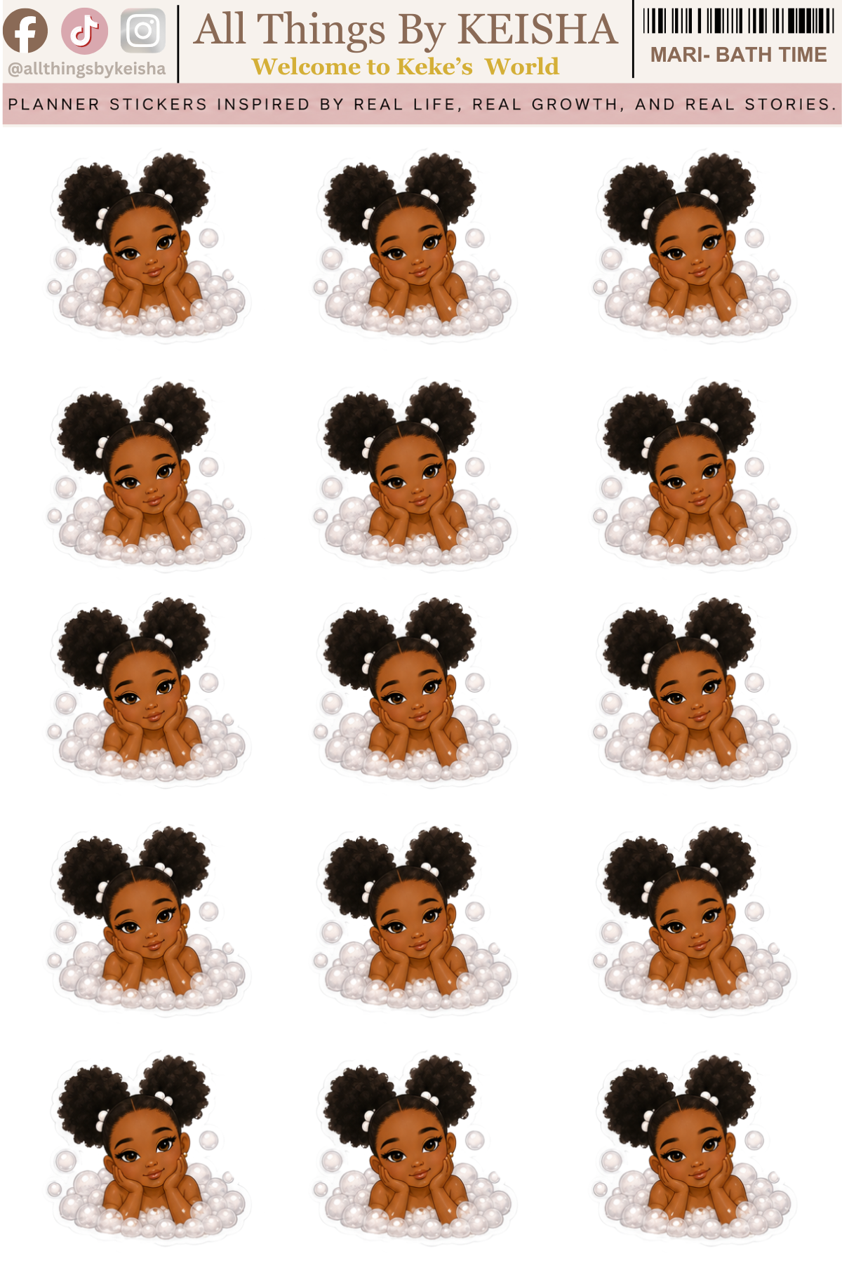GLAM KIDS- NIGHT TIME  ROUTINE ICONS