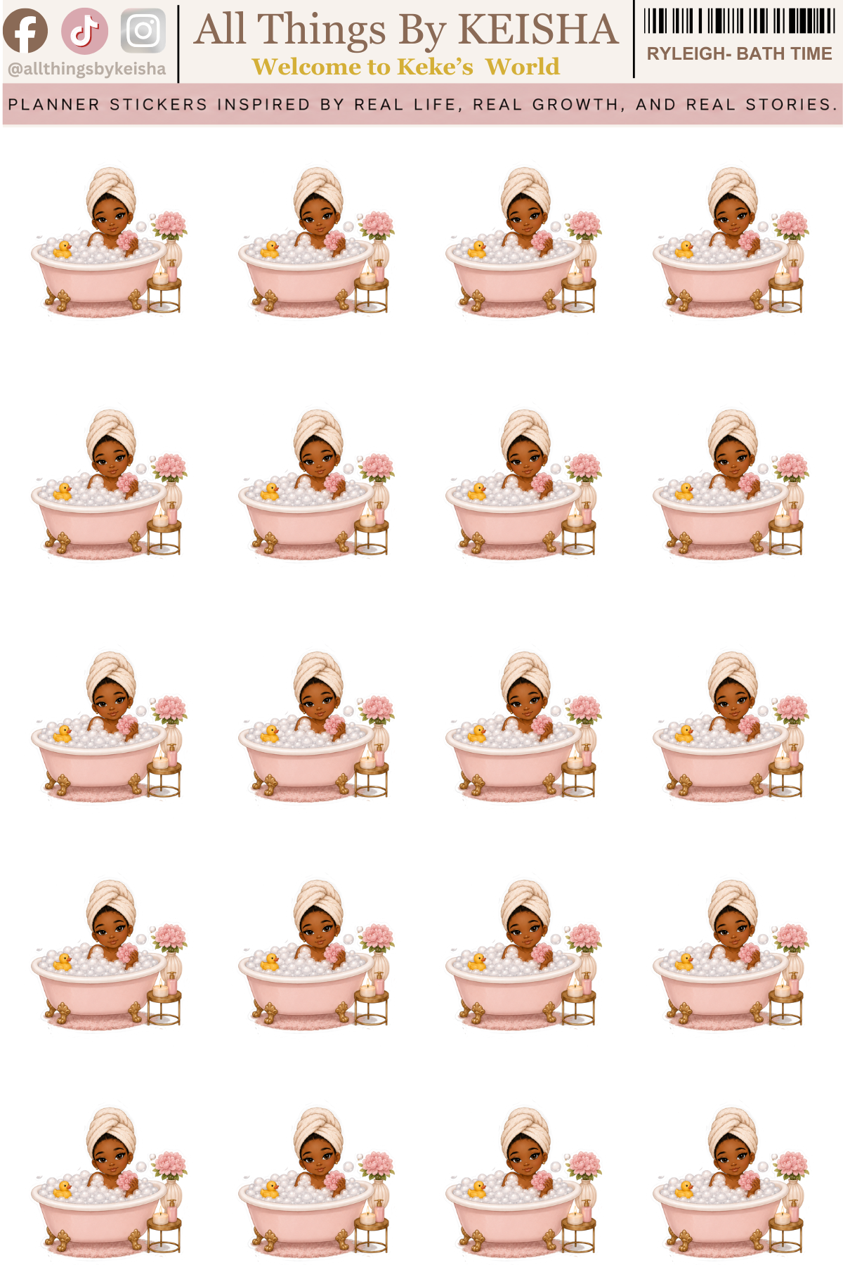 GLAM KIDS- NIGHT TIME  ROUTINE ICONS
