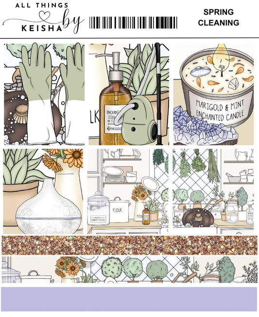 SPRING CLEANING WEEKLY KIT ALL THINGS BY KESHA: Planners,Stickers, Stationery & Apparel