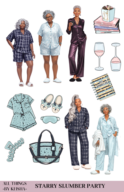 STARRY SLUMBER PARTY THEME STICKER PACK