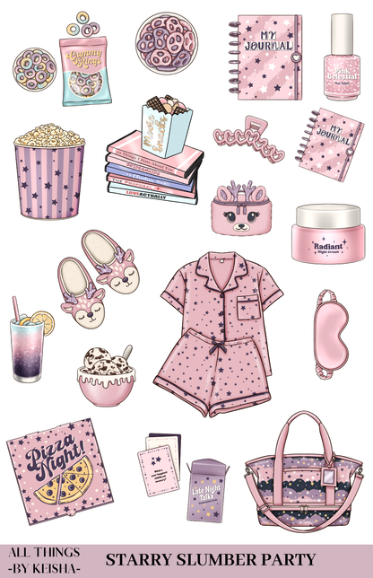 STARRY SLUMBER PARTY THEME STICKER PACK