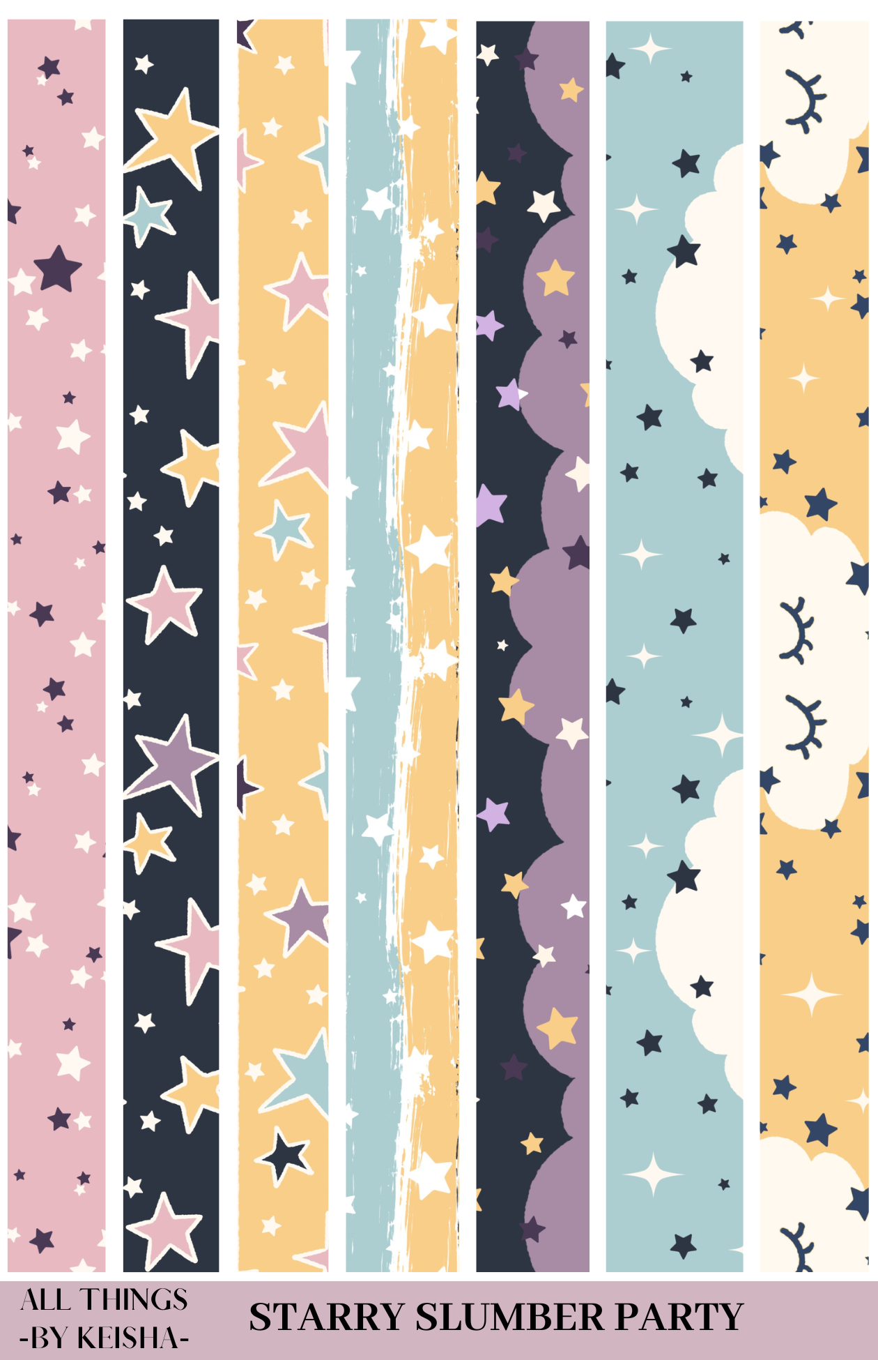 STARRY SLUMBER PARTY THEME STICKER PACK
