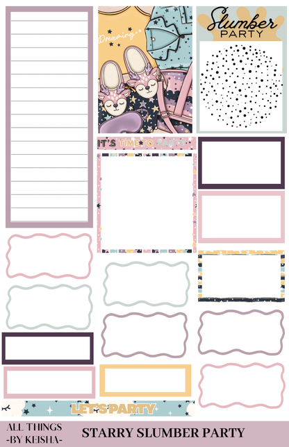 STARRY SLUMBER PARTY THEME STICKER PACK