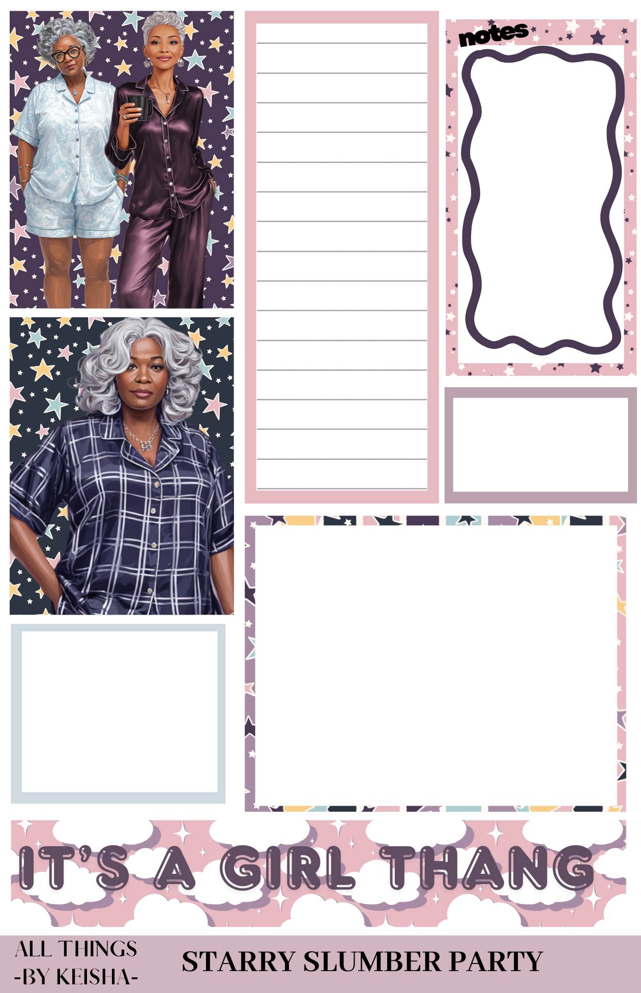 STARRY SLUMBER PARTY THEME STICKER PACK