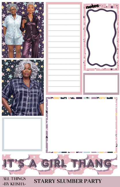 STARRY SLUMBER PARTY THEME STICKER PACK