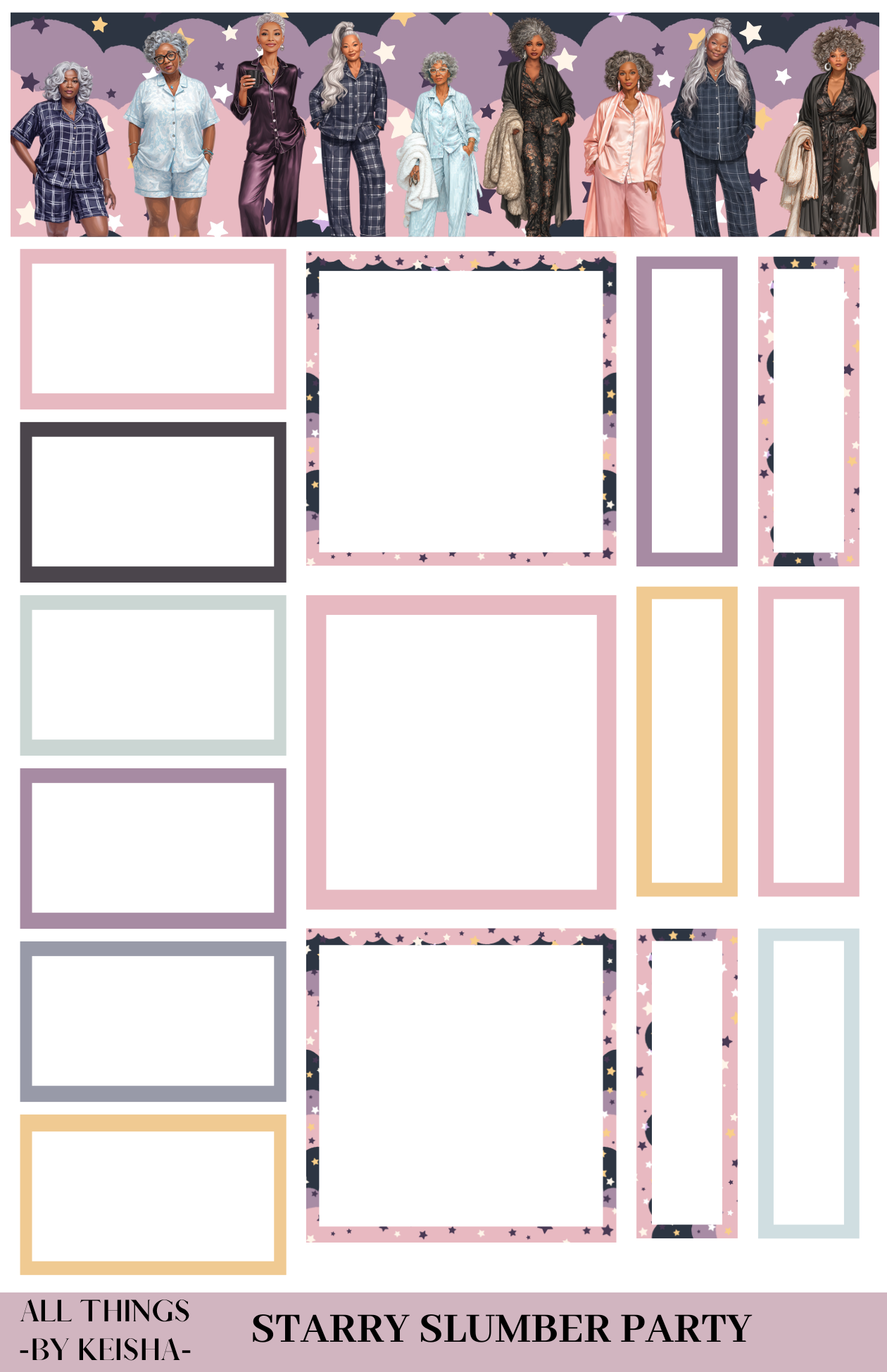 STARRY SLUMBER PARTY THEME STICKER PACK