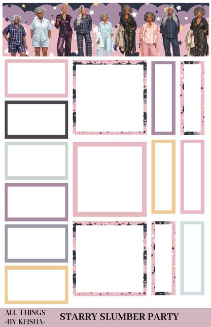 STARRY SLUMBER PARTY THEME STICKER PACK