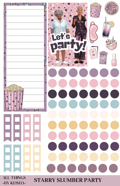 STARRY SLUMBER PARTY THEME STICKER PACK
