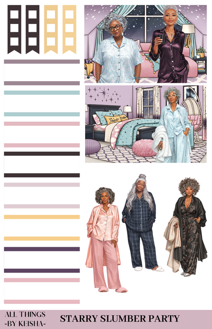 STARRY SLUMBER PARTY THEME STICKER PACK