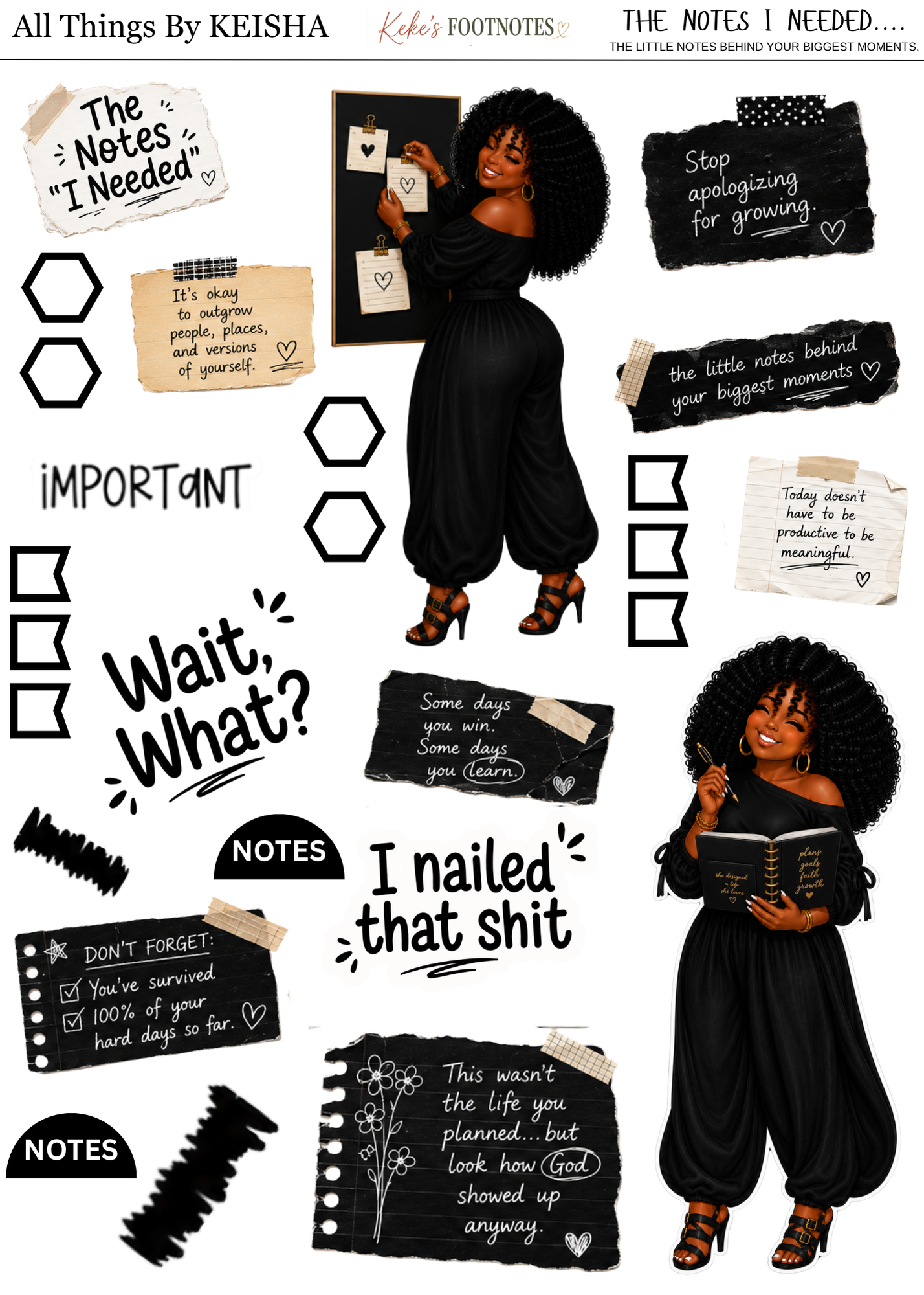 The Notes I Needed — Planner Sticker Sheet