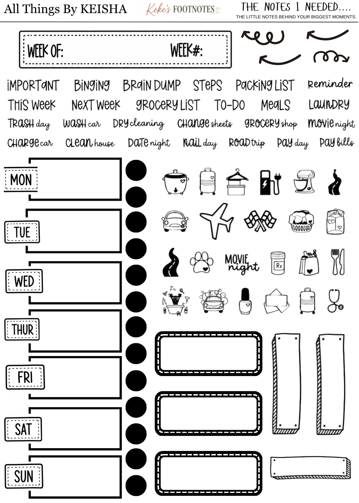 The Notes I Needed — Planner Sticker Sheet
