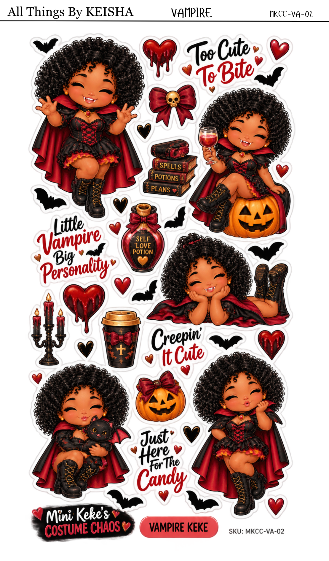 MINI KEKE'S COSTUME CHAOS STICKER SHEETS