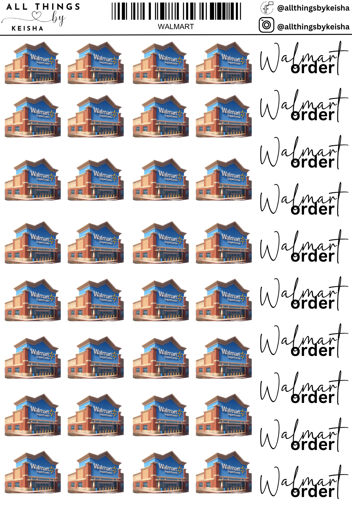 WALMART ORDER