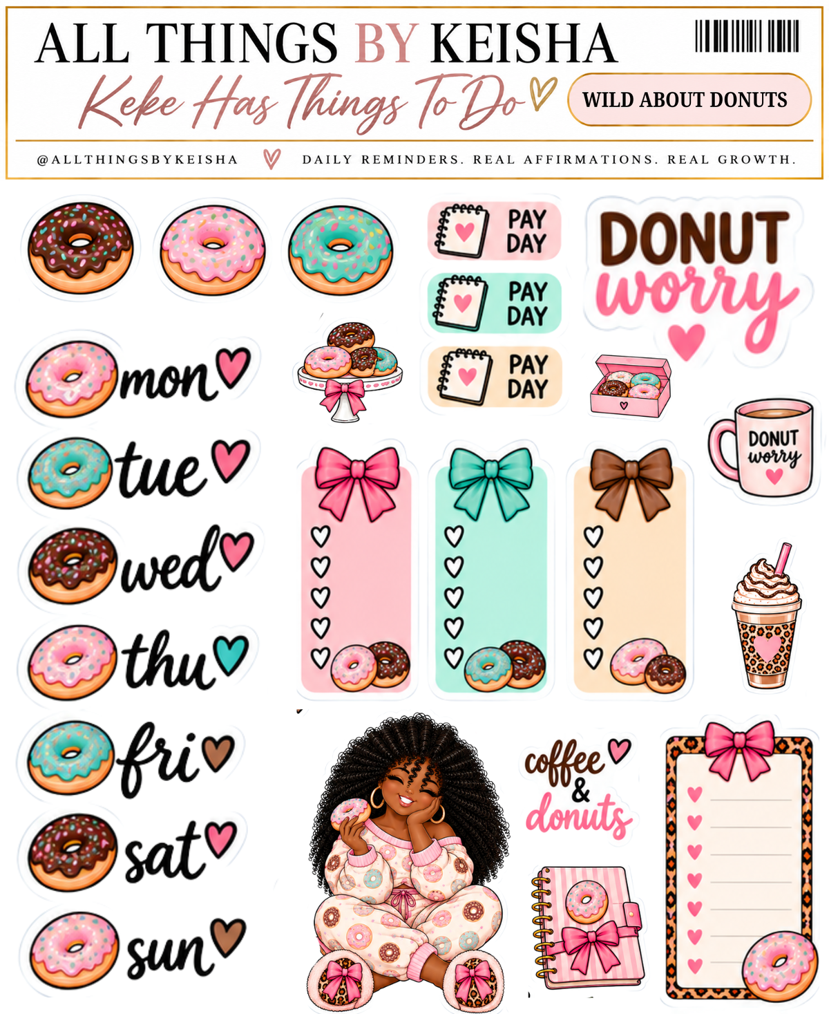 Keke Wild About Donuts Planner Sticker Pack