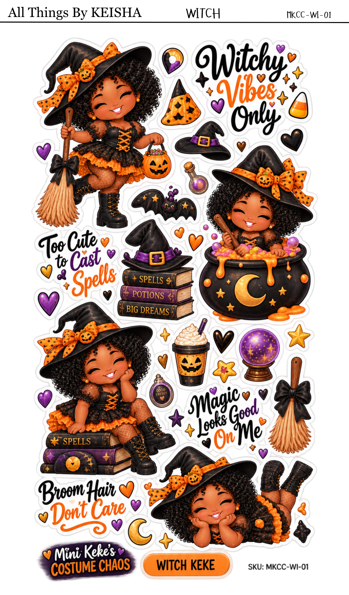MINI KEKE'S COSTUME CHAOS STICKER SHEETS
