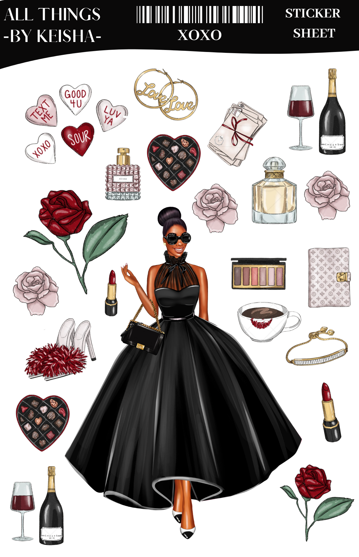 XOXO STICKER SHEET