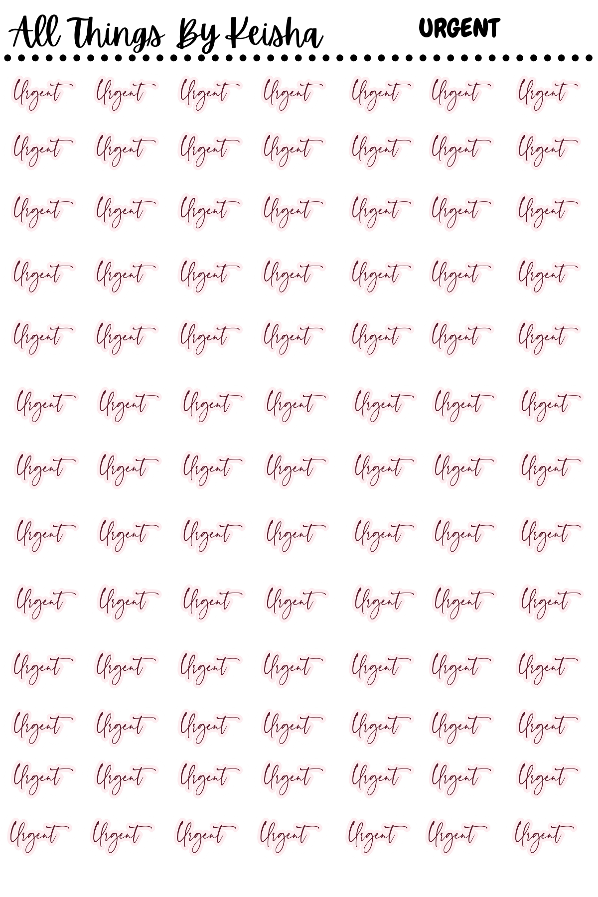 URGENT SCRIPT STICKERS
